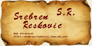 Srebren Resković vizit kartica